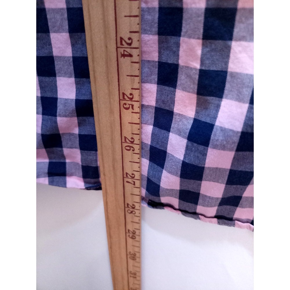 American Eagle Button Down Slim Fit Men's Shirt, XL Pink & Blue Check - Picture 4 of 5